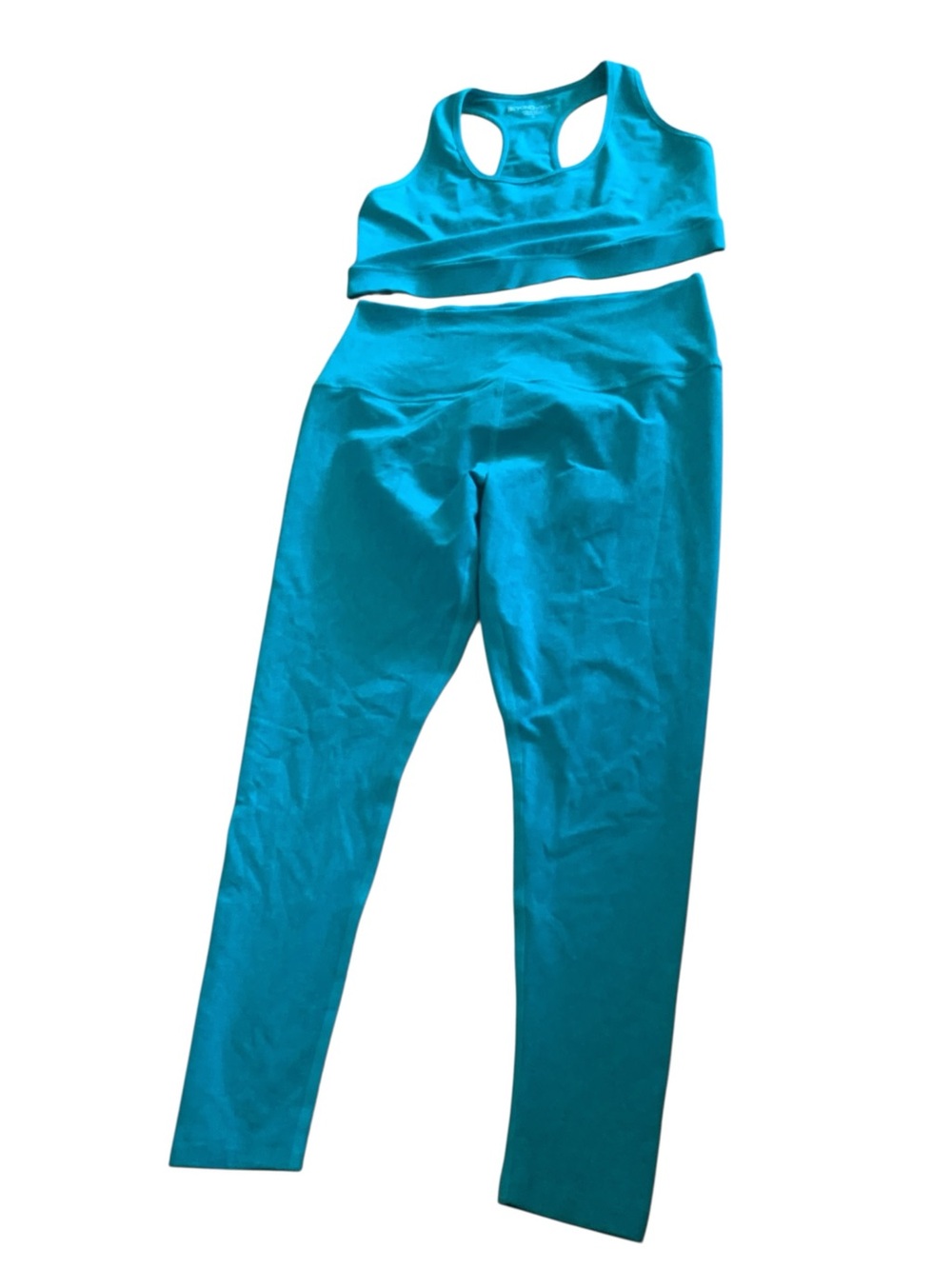 Beyond Yoga Teal Active Leggings and Racerback Sports Bra Size 1X